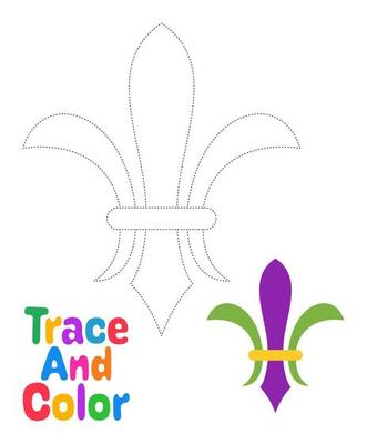 Fleur De Lis tracing worksheet for kids