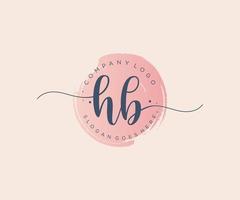 Initial HB feminine logo. Usable for Nature, Salon, Spa, Cosmetic and Beauty Logos. Flat Vector Logo Design Template Element.