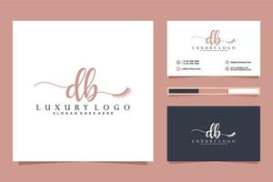 Initial DB Feminine logo collections and business card templat Premium Vector