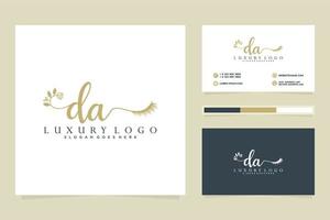 Initial DA Feminine logo collections and business card templat Premium Vector