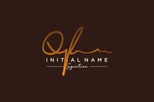 Initial QF signature logo template vector. Hand drawn Calligraphy lettering Vector illustration.