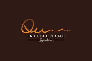 Initial QU signature logo template vector. Hand drawn Calligraphy lettering Vector illustration.