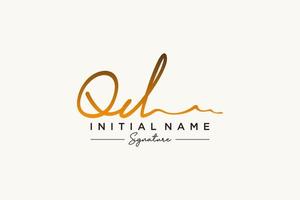 Initial QD signature logo template vector. Hand drawn Calligraphy lettering Vector illustration.