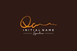 Initial QO signature logo template vector. Hand drawn Calligraphy lettering Vector illustration.