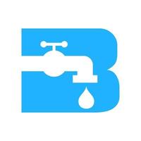 Letter B Plumber Logo Design. Plumbing Water Template vector