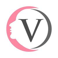 Letter V Spa And Beauty Logo Template. Beauty Woman Logo Used For Icon, Brand, Identity, Spa, Feminine Symbol vector