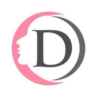 letra d plantilla de logotipo de spa y belleza. logo de mujer de belleza usado para icono, marca, identidad, spa, símbolo femenino vector