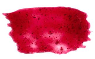 Red blob of blueberry jam isolated on white background photo