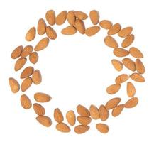 Almond kernel on a white isolated background, top view photo