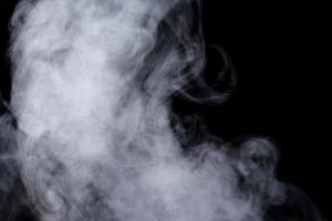 Abstract  powder or smoke isolated on black background photo