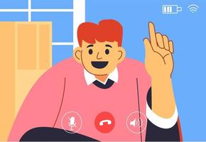 Video calls and online communication in web vector