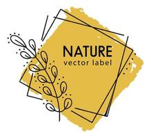 Organic and natural products, triangular banner vector