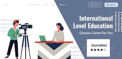 International level education, journalism web vector