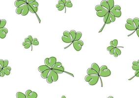 Shamrock's plant seamless wallpaper and giftwrapping on white background vector