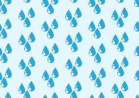 Water droplets or raining wall paper and gift wrap in flat style and seamless isolate on light blue background. vector