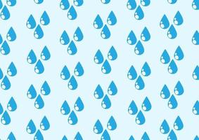 Water droplets or raining wall paper and gift wrap in flat style and seamless isolate on light blue background. vector