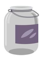 Plastic or glass jar, can with handle, kitchenware vector