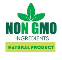 Non GMO ingredients, natural products label icon vector