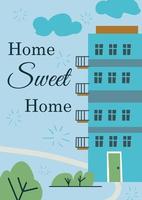 Home sweet home, housewarming party card invite vector
