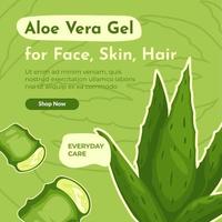 Aloe vera for face, skin and hair treatment web vector