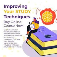 Improving your study techniques buy online course vector