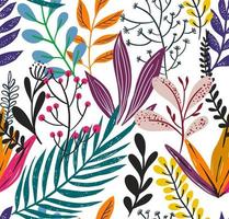 Tropical exotic foliage and leaves pattern print vector