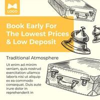 Book early for lowest prices and low deposits vector