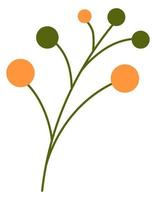 Minimalist flower branch with blooming plants vector