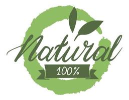 Natural 100 percent guarantee, eco organic banner vector