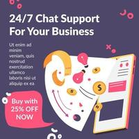 Daily chat support for your business buy with sale vector