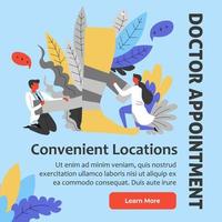 Doctor appointment convenient locations website vector