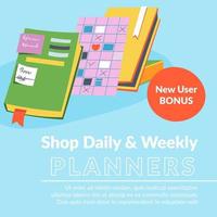 Shop daily and weekly, buy planner organizers vector