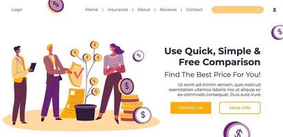 Find best price, free comparison of insurances vector