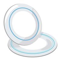 Empty plates, kitchenware for serving table vector
