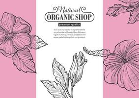 Natural organic shop premium quality products vector