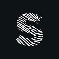 Initial S Zebra Texture Logo vector