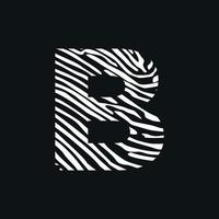 Initial B Zebra Texture Logo vector