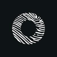 Initial O Zebra Texture Logo vector