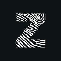 Initial Z Zebra Texture Logo vector