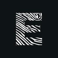 Initial E Zebra Texture Logo vector