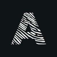 Initial A Zebra Texture Logo vector