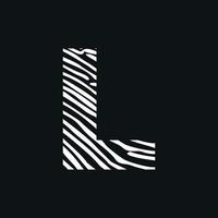 Initial L Zebra Texture Logo vector