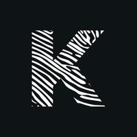 Initial K Zebra Texture Logo vector