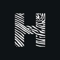 Initial H Zebra Texture Logo vector