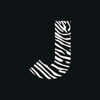 logotipo de textura de cebra j inicial vector