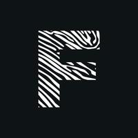 Initial F Zebra Texture Logo vector