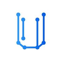 Initial U circuit logo vector