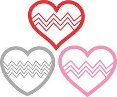 Illustration. Vector heart collection Many styles suitable for design, cards, icons.