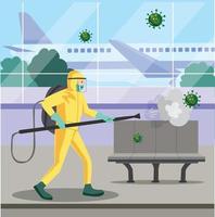 ilustración. colección de vectores de aerosoles para la prevención de virus epidémicos. según varios lugares