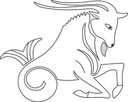 Zodiac Sign Capricorn Coloring Page vector